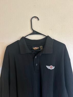 Harley-Davidson Men's XL Black Short Sleeve Polo Shirt Embroidered Logo